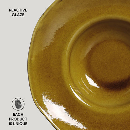 Porto Brasil AMBER DEEP RIM PLATE  STONEWARE dia. 11.02x2.56"  SKU: '1201477101
