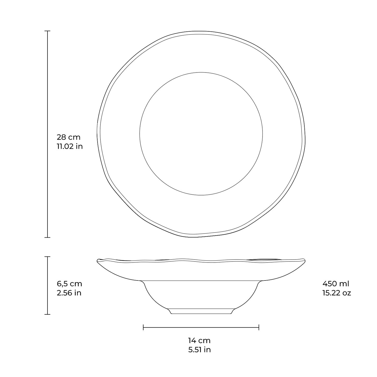 Porto Brasil AMBER DEEP RIM PLATE  STONEWARE dia. 11.02x2.56"  SKU: '1201477101