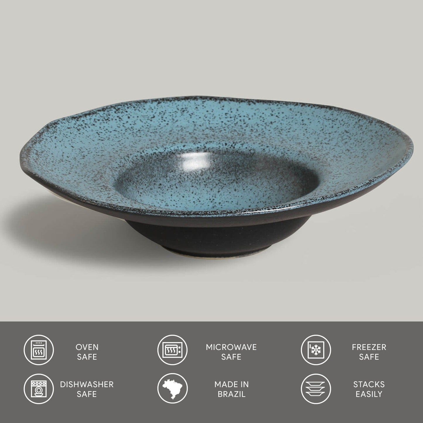 Porto Brasil NIGHT SKY DEEP RIM PLATE  STONEWARE dia. 11.02x2.56"  SKU: '1201477201