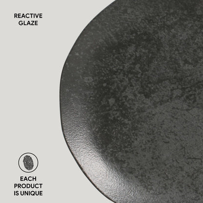 Porto Brasil CHROMIUM DINNER PLATE ORGANIC STONEWARE dia. 10.43"  SKU: '121474601