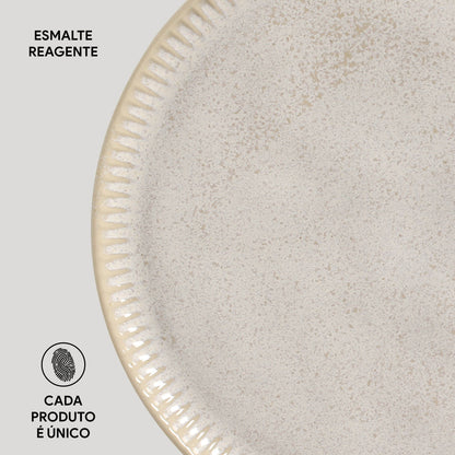 Porto Brasil LATTE LINHAS DINNER PLATE STONEWARE dia. 10.83"  SKU: '1261108501