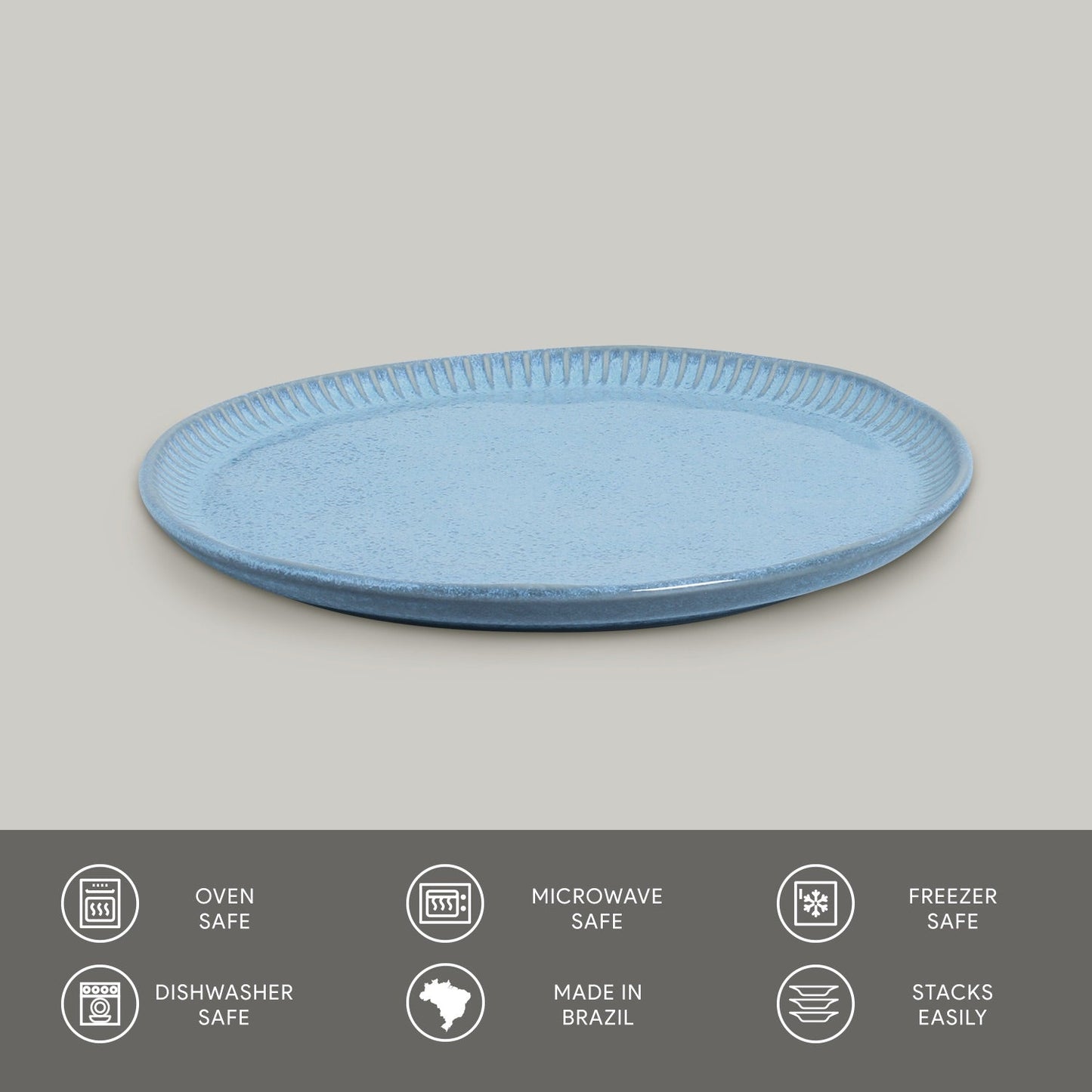 Porto Brasil BREEZE LINHAS DINNER PLATE STONEWARE dia. 10.83" SKU: '1261109001