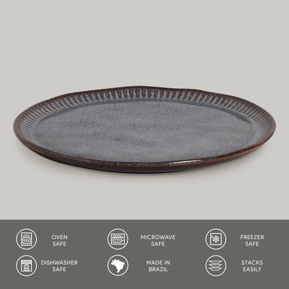 Porto Brasil TITANIUM LINHAS DINNER PLATE STONEWARE dia. 10.83"  SKU: '1261109401