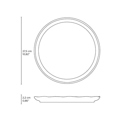 Porto Brasil NEW WHITE LINHAS DINNER PLATE STONEWARE dia. 10.83"  SKU: '1261119801