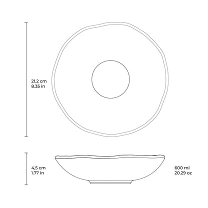 Porto Brasil NIGHT SKY SOUP PLATE ORGANIC STONEWARE dia. 8.35"  SKU: '131481301