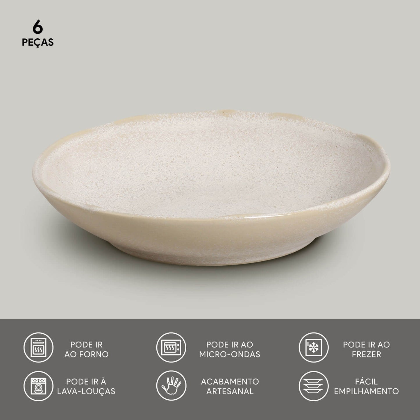 Porto Brasil LATTE SOUP PLATE BIO STONEWARE dia. 8.86"  SKU: '1331108501