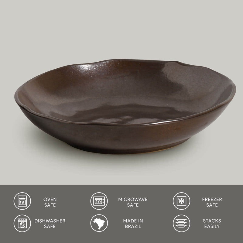 Porto Brasil METALLICA SOUP PLATE BIO STONEWARE dia. 8.86"  SKU: '1331109301