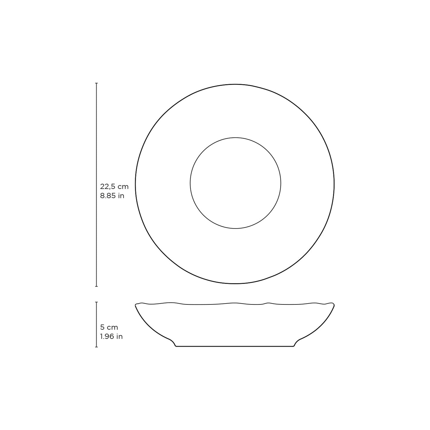 Porto Brasil METALLICA SOUP PLATE BIO STONEWARE dia. 8.86"  SKU: '1331109301