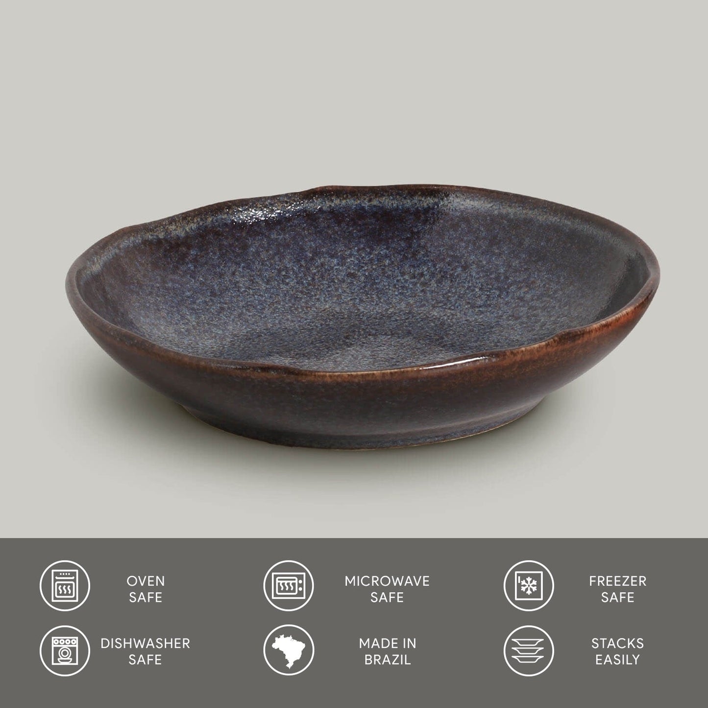 Porto Brasil TITANIUM SOUP PLATE BIO STONEWARE dia. 8.86"  SKU: '1331109401