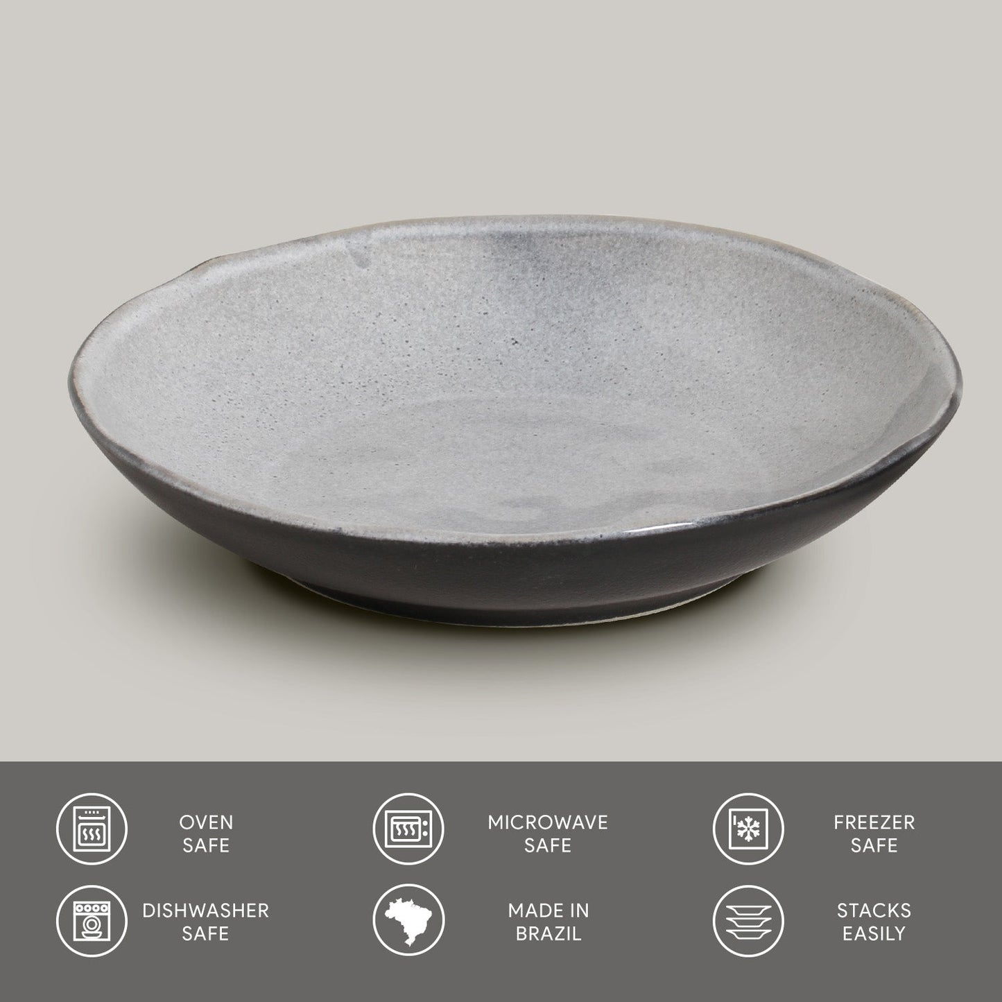 Porto Brasil DUST SOUP PLATE BIO STONEWARE dia. 9.84"  SKU: '1331115802