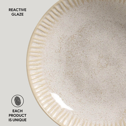 Porto Brasil LATTE LINHAS SOUP PLATE STONEWARE dia. 8.86"  SKU: '1361108501