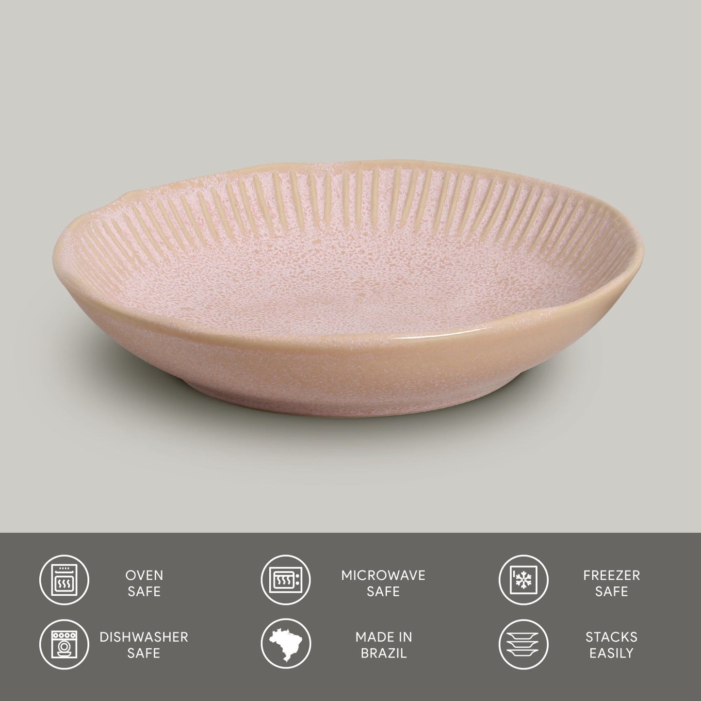 Porto Brasil LITCHI LINHAS SOUP PLATE STONEWARE dia. 8.86"  SKU: '1361109201