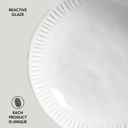 Porto Brasil NEW WHITE LINHAS SOUP PLATE STONEWARE dia. 8.86"  SKU: '1361119801