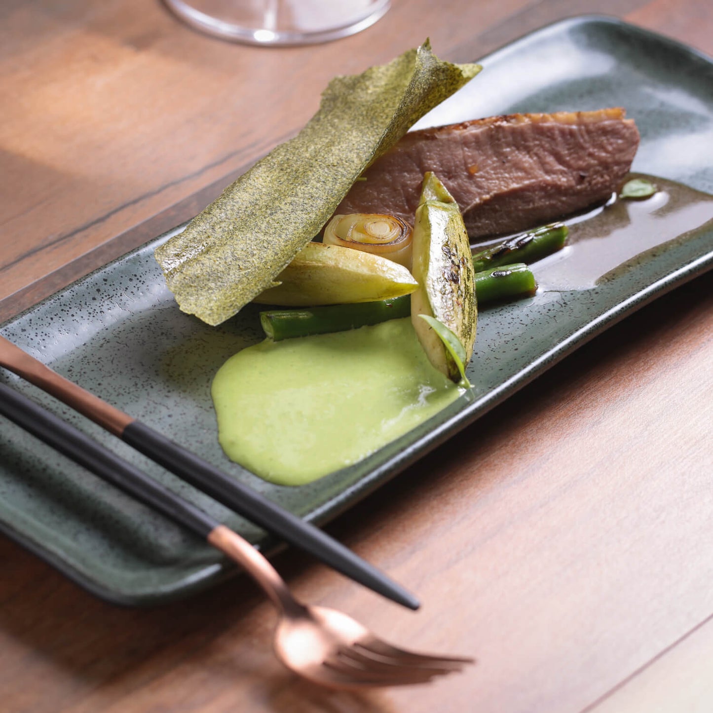 Porto Brasil GREENERY RECTANGULAR PR MEDIUM ORGANIC STONEWARE dia. 12.99x5.12"  SKU: '14014106501