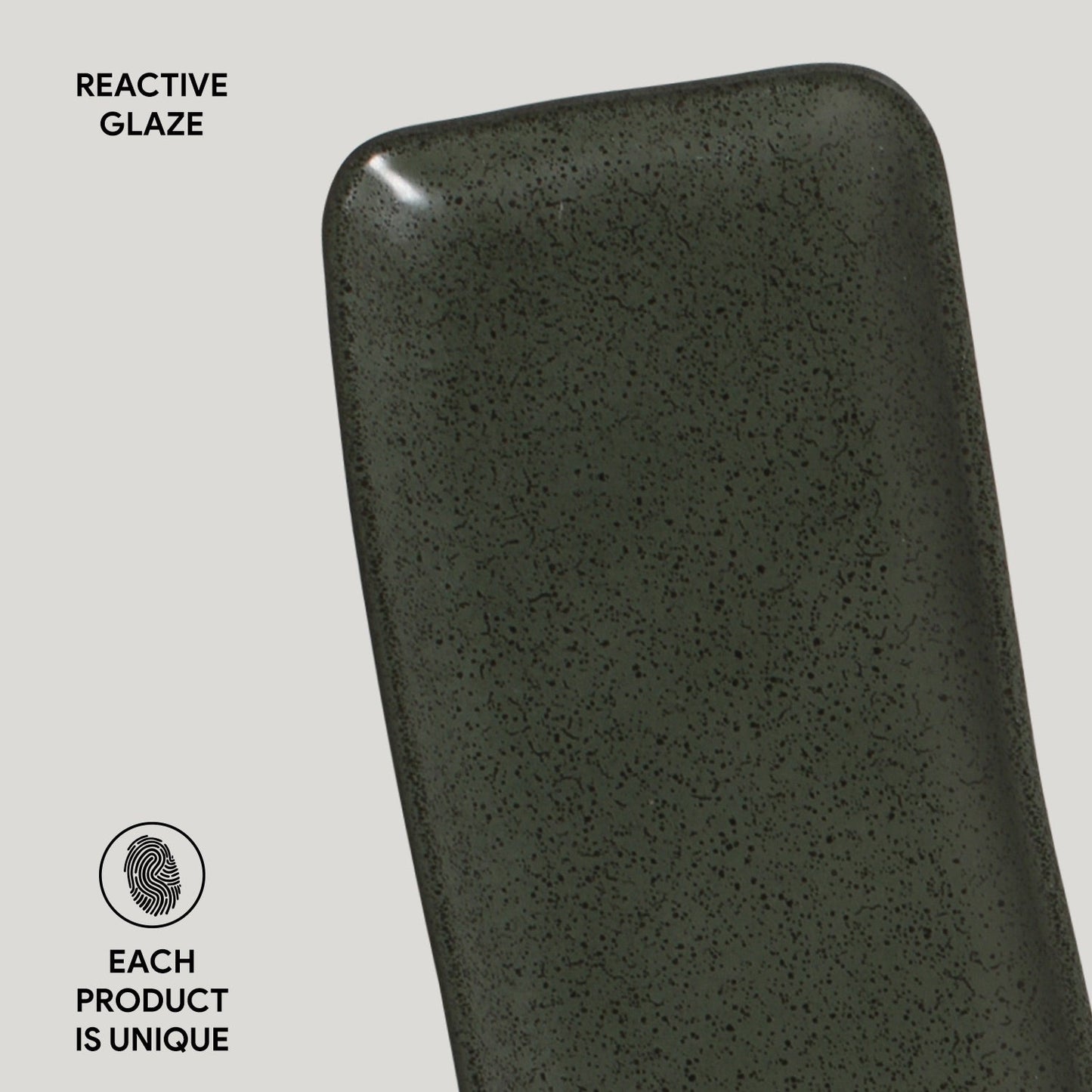 Porto Brasil GREENERY RECTANGULAR PR MEDIUM ORGANIC STONEWARE dia. 12.99x5.12"  SKU: '14014106501