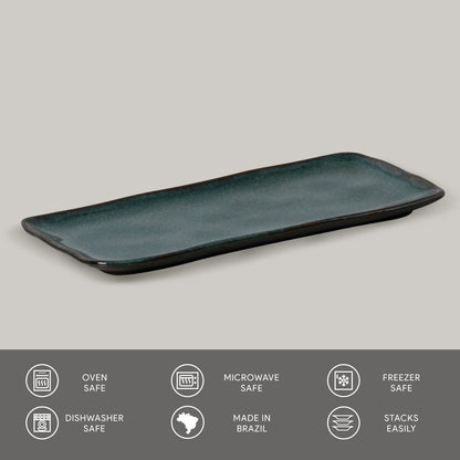 Porto Brasil OCEANO RECTANGULAR PR MEDIUM ORGANIC STONEWARE dia. 12.99x5.12"  SKU: '14014106701