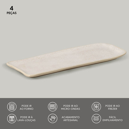 Porto Brasil LATTE RECTANGULAR PR MEDIUM ORGANIC STONEWARE dia. 12.99x5.12"  SKU: '14014108501