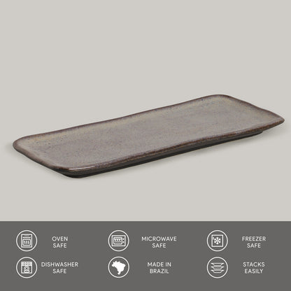 Porto Brasil TOURMALINE RECTANGULAR PR MEDIUM ORGANIC STONEWARE dia. 12.99x5.12"  SKU: '14014108901