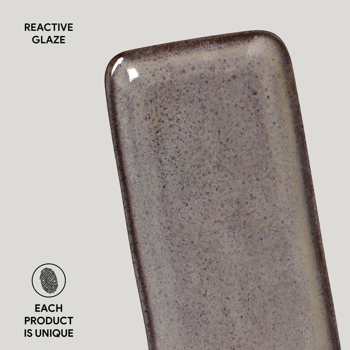 Porto Brasil TOURMALINE RECTANGULAR PR MEDIUM ORGANIC STONEWARE dia. 12.99x5.12"  SKU: '14014108901