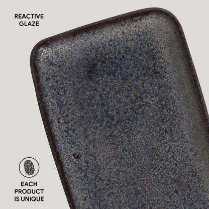 Porto Brasil TITANIUM RECTANGULAR PR MEDIUM ORGANIC STONEWARE dia. 12.99x5.12"  SKU: '14014109401