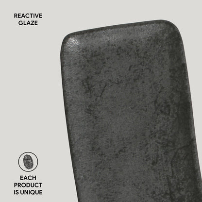 Porto Brasil CHROMIUM RECTANGULAR PR MEDIUM ORGANIC STONEWARE dia. 12.99x5.12"  SKU: '14014115901