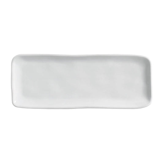 Porto Brasil NEW WHITE RECTANGULAR PR MEDIUM ORGANIC STONEWARE dia. 12.99x5.12"  SKU: '14014119801