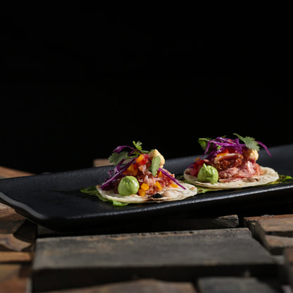 Porto Brasil MATTE BLACK RECTANGULAR PR MEDIUM ORGANIC STONEWARE dia. 12.99x5.12"  SKU: '1401473901