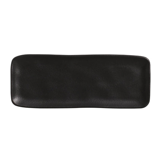 Porto Brasil MATTE BLACK RECTANGULAR PR MEDIUM ORGANIC STONEWARE dia. 12.99x5.12"  SKU: '1401473901