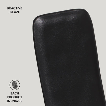 Porto Brasil MATTE BLACK RECTANGULAR PR MEDIUM ORGANIC STONEWARE dia. 12.99x5.12"  SKU: '1401473901