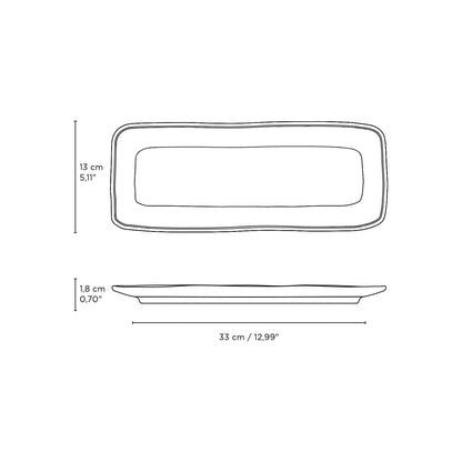 Porto Brasil AMBER RECTANGULAR PR MEDIUM ORGANIC STONEWARE dia. 12.99x5.12"  SKU: '1401477101
