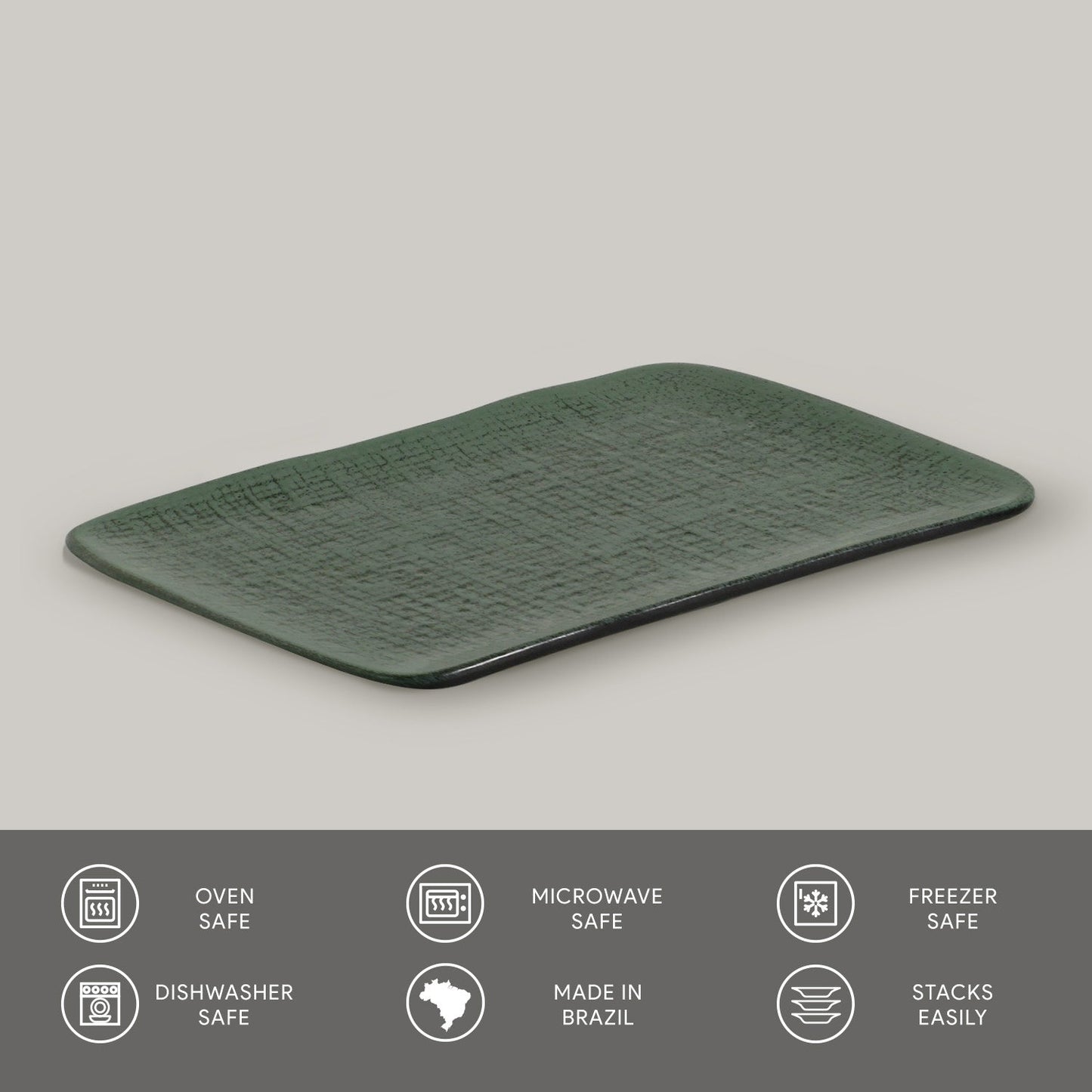 Porto Brasil GREENERY RECTANGULAR PR MEDIUM JUTA dia. 10.63x6.3"  SKU: '14064106501