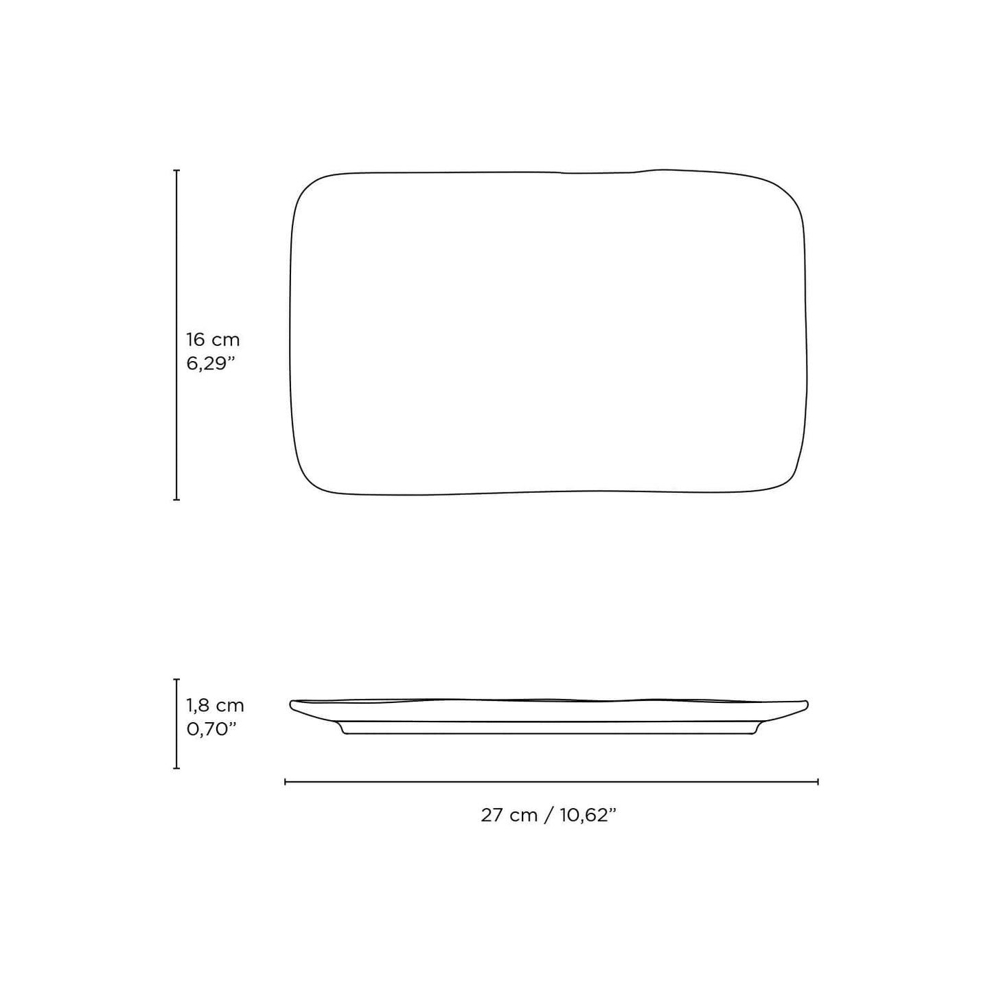 Porto Brasil GREENERY RECTANGULAR PR MEDIUM JUTA dia. 10.63x6.3"  SKU: '14064106501