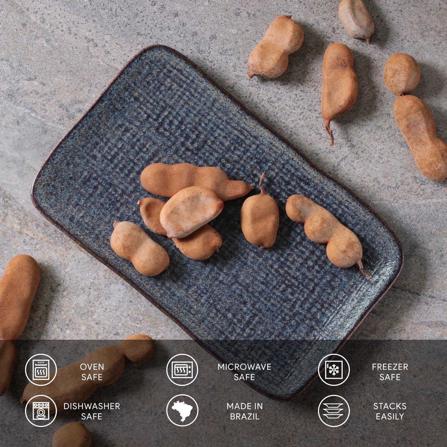 Porto Brasil TITANIUM RECTANGULAR PR MEDIUM JUTA dia. 10.63x6.3"  SKU: '14064109401