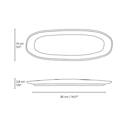 Porto Brasil OCEANO SHALLOW OVAL PR LARGE ORGANIC STONEWARE dia. 14.17x5.12"  SKU: '14214106701