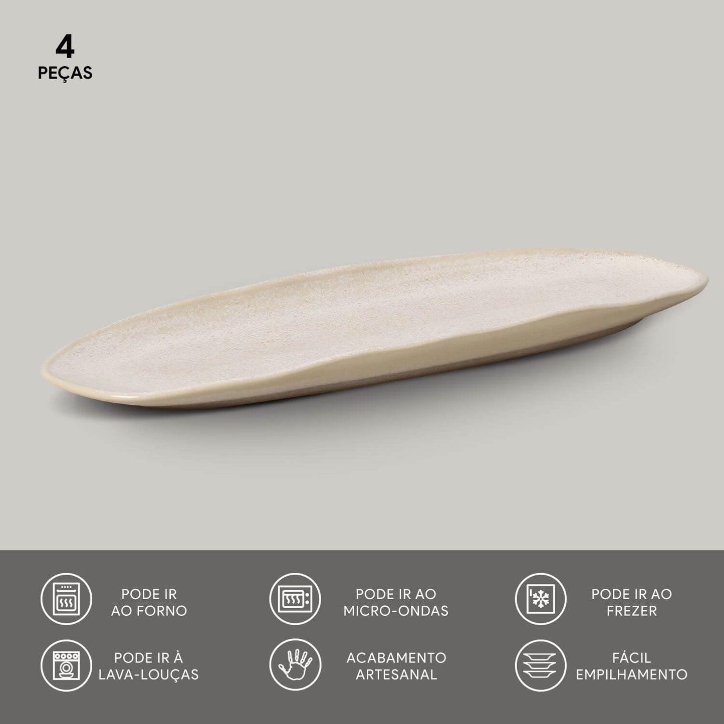 Porto Brasil LATTE SHALLOW OVAL PR LARGE ORGANIC STONEWARE dia. 14.17x5.12"  SKU: '14214108501