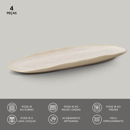 Porto Brasil LATTE SHALLOW OVAL PR LARGE ORGANIC STONEWARE dia. 14.17x5.12"  SKU: '14214108501