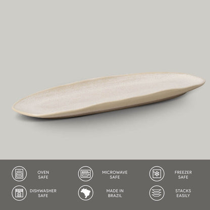 Porto Brasil LATTE SHALLOW OVAL PR LARGE ORGANIC STONEWARE dia. 14.17x5.12"  SKU: '14214108501