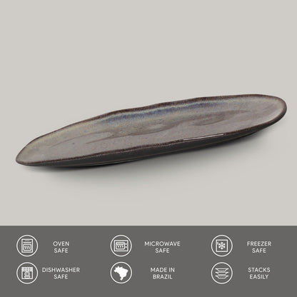 Porto Brasil TOURMALINE SHALLOW OVAL PR LARGE ORGANIC STONEWARE dia. 14.17x5.12"  SKU: '14214108901