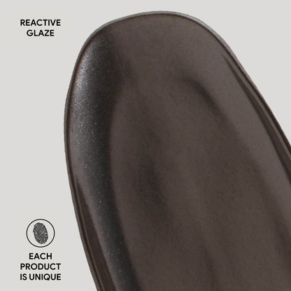 Porto Brasil METALLICA SHALLOW OVAL PR LARGE ORGANIC STONEWARE dia. 14.17x5.12"  SKU: '14214109301