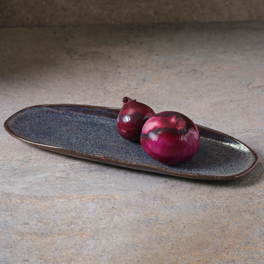 Porto Brasil TITANIUM SHALLOW OVAL PR LARGE ORGANIC STONEWARE dia. 14.17x5.12"  SKU: '14214109401