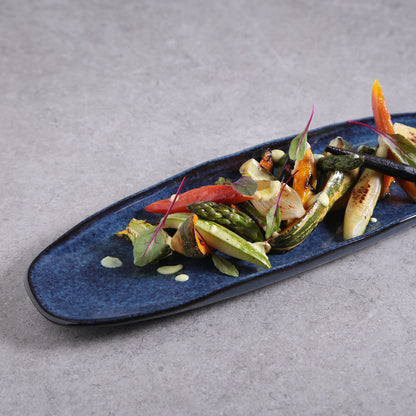 Porto Brasil DENIM SHALLOW OVAL PR LARGE ORGANIC STONEWARE dia. 14.17x5.12"  SKU: '14214113001