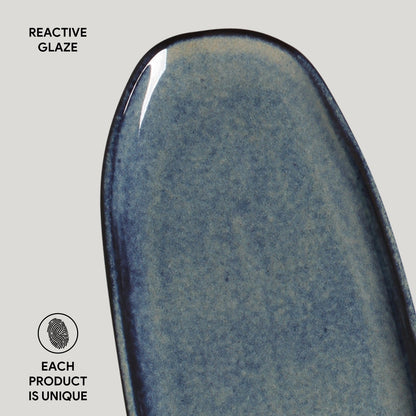 Porto Brasil DENIM SHALLOW OVAL PR LARGE ORGANIC STONEWARE dia. 14.17x5.12"  SKU: '14214113001