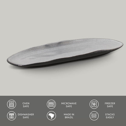 Porto Brasil DUST SHALLOW OVAL PR LARGE ORGANIC STONEWARE dia. 14.17x5.12"  SKU: '14214115801