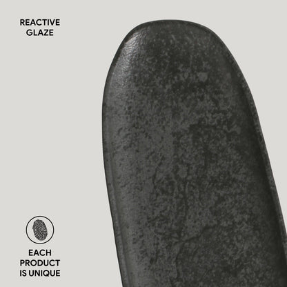 Porto Brasil CHROMIUM SHALLOW OVAL PR LARGE ORGANIC STONEWARE dia. 14.17x5.12"  SKU: '14214115901