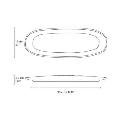 Porto Brasil MATTE BLACK SHALLOW OVAL PR LARGE ORGANIC STONEWARE dia. 14.17x5.12"  SKU: '1421473901