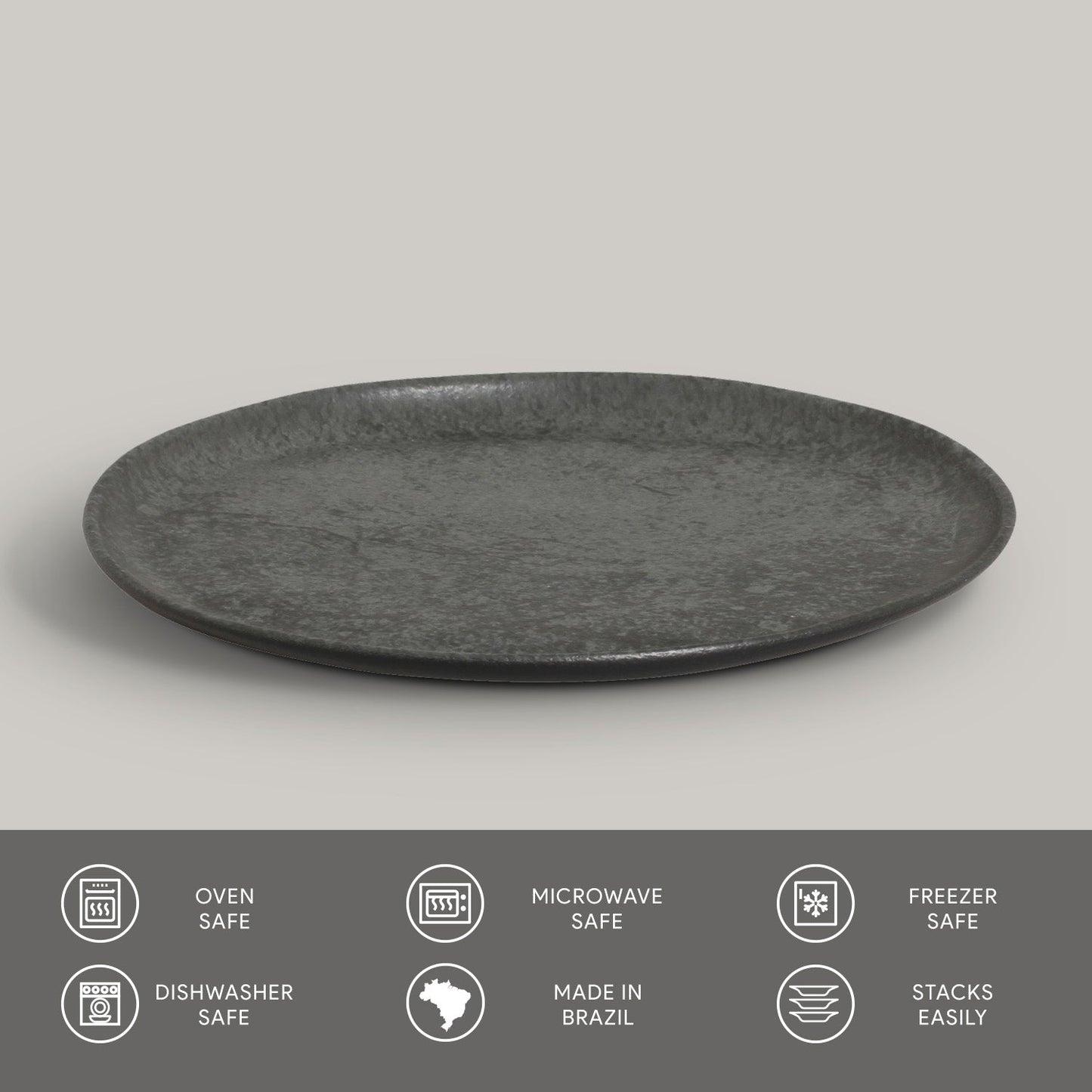 Porto Brasil CHROMIUM DESSERT PLATE BIO STONEWARE dia. 7.68"  SKU: '1431115901
