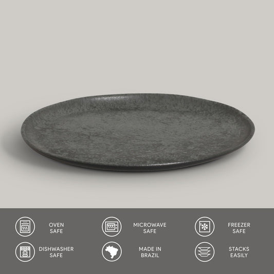 Porto Brasil CHROMIUM DESSERT PLATE BIO STONEWARE dia. 7.68"  SKU: '1431115901