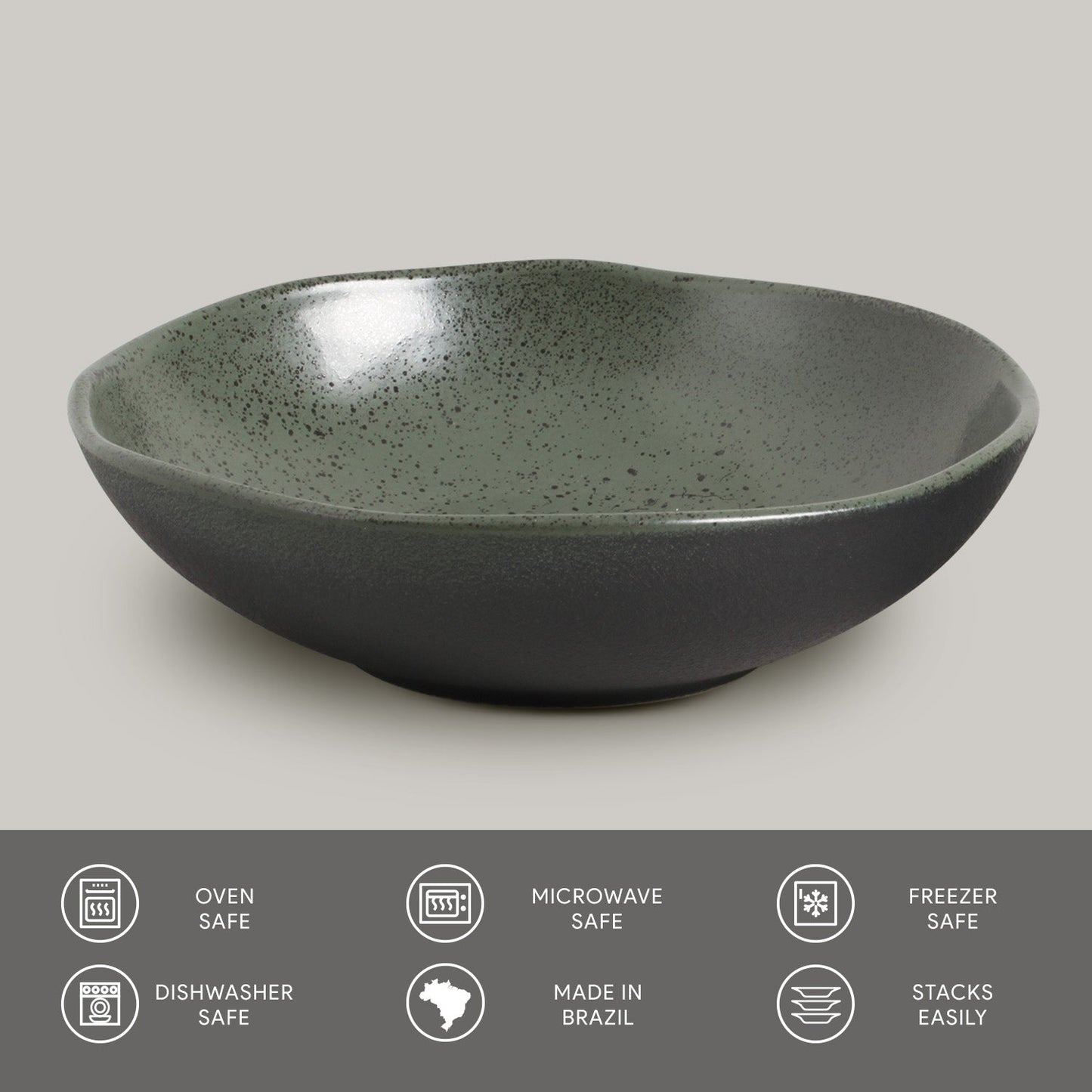 Porto Brasil GREENERY BOWL ORGANIC STONEWARE dia. 6.9x2.2"  SKU: '14314106501