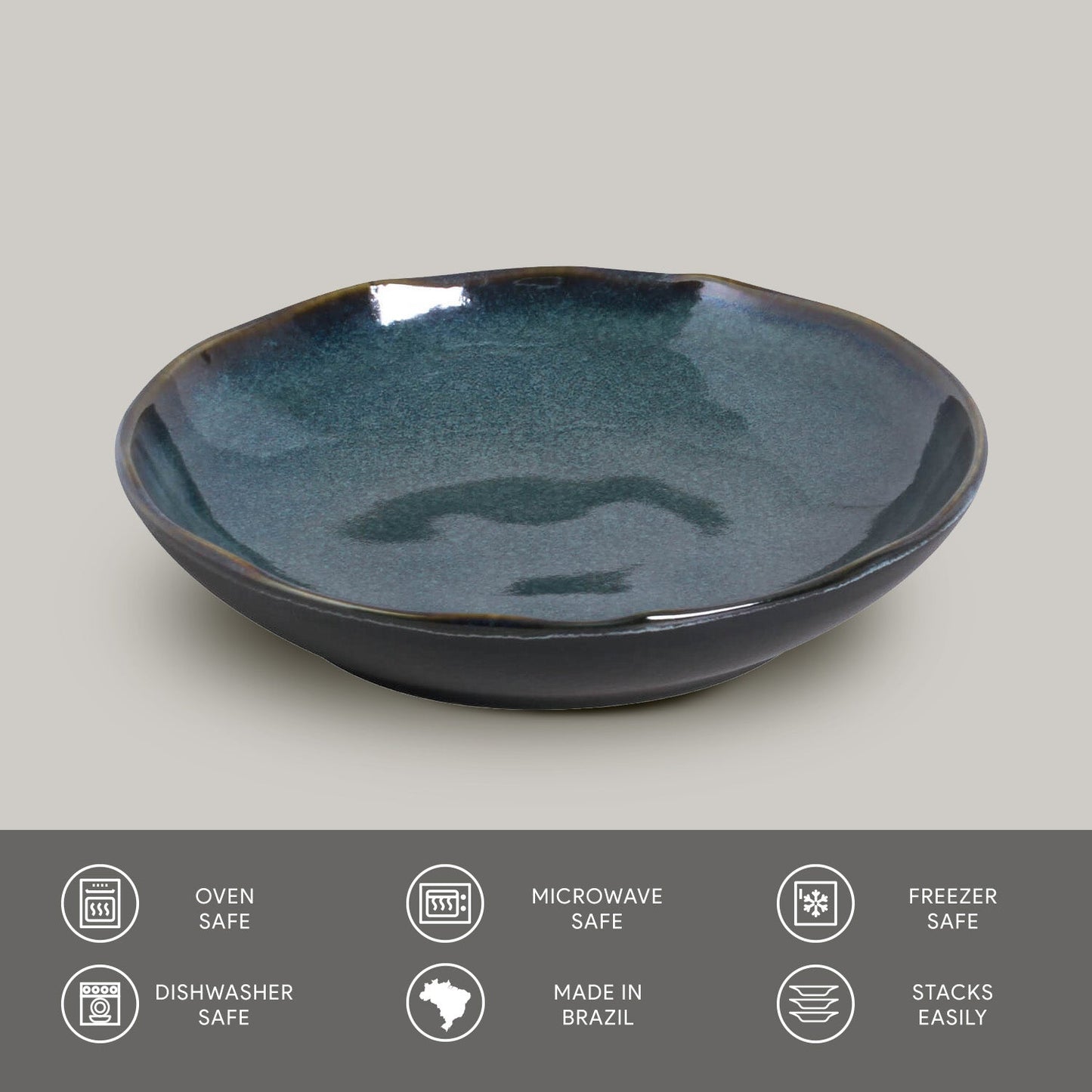 Porto Brasil OCEANO BOWL ORGANIC STONEWARE dia. 6.9x2.2"  SKU: '14314106701