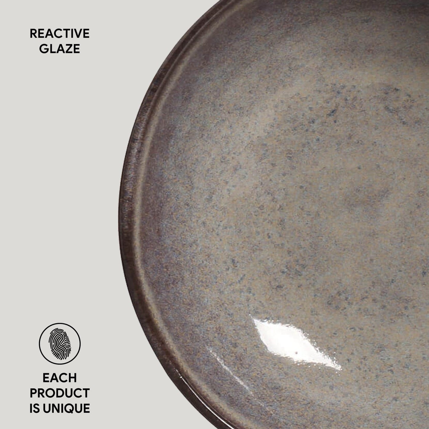 Porto Brasil TOURMALINE BOWL ORGANIC STONEWARE dia. 6.9x2.2"  SKU: '14314108901